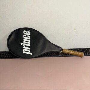 Prince Graphite Volley Series 110 Tennis Racquet Leather Grip‎ & Cover VTG 1986